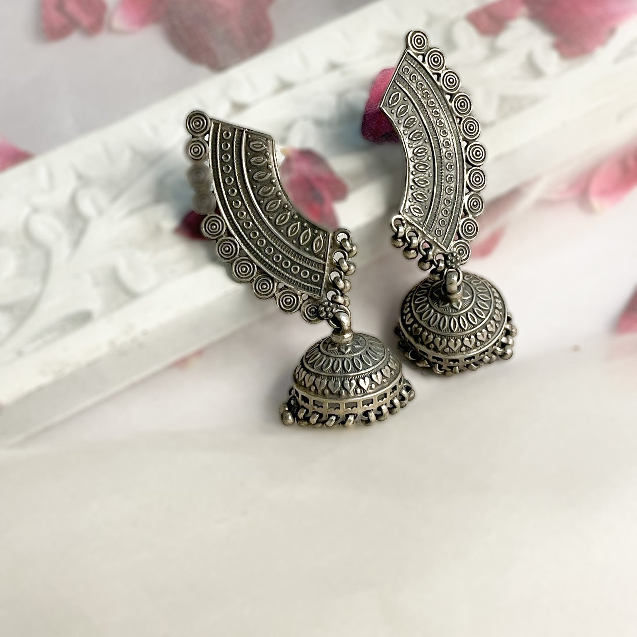 Bollywood Party Wear Oxidized Jhumka Earrings for Women / AZINOXE47